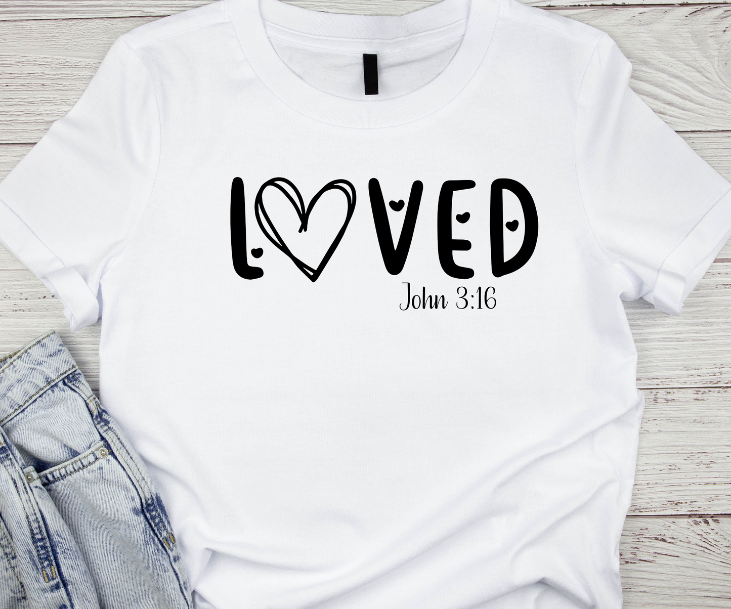loved john 3:16 cotton t-shirt