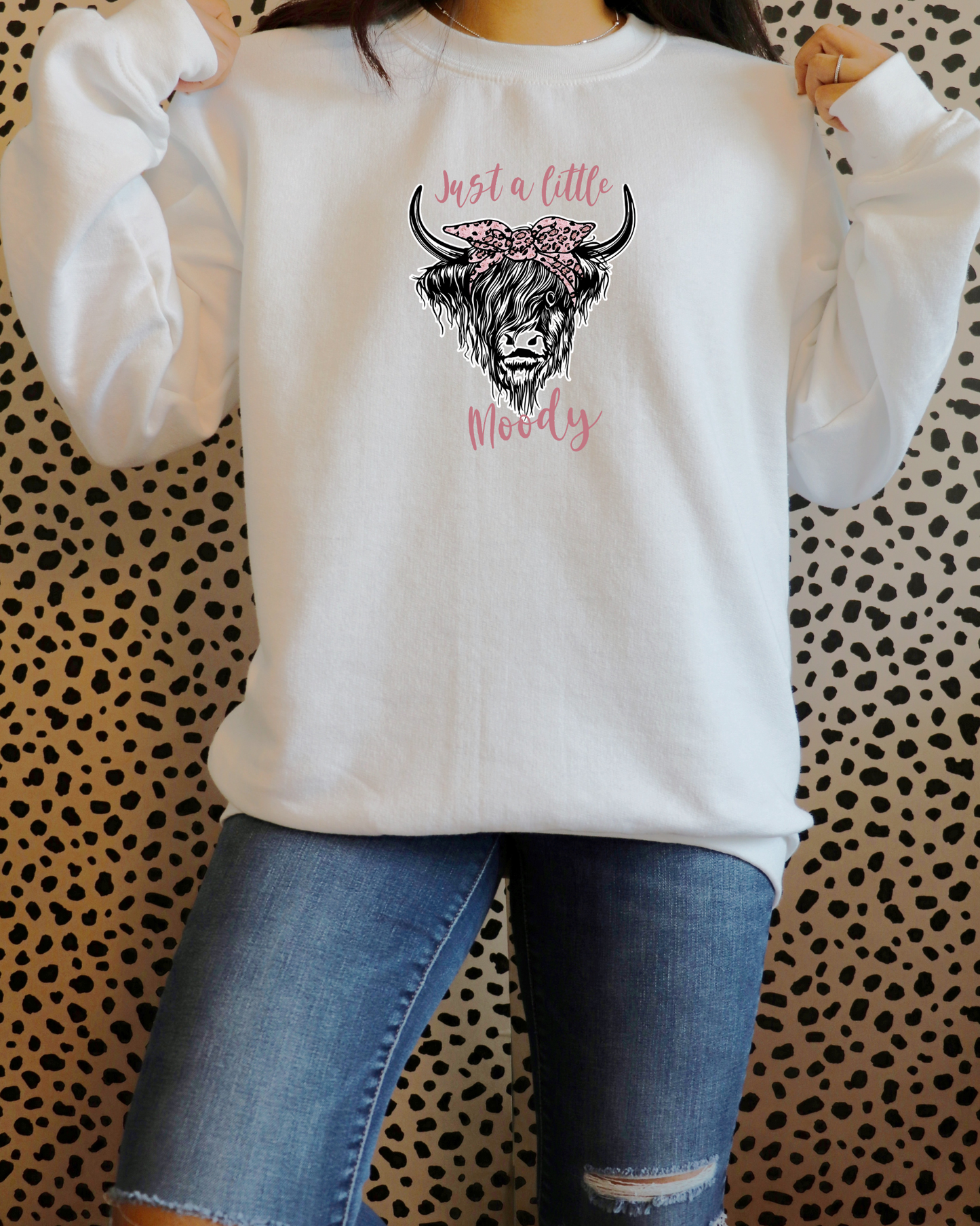 Just a little moody highland cow sweatshirt