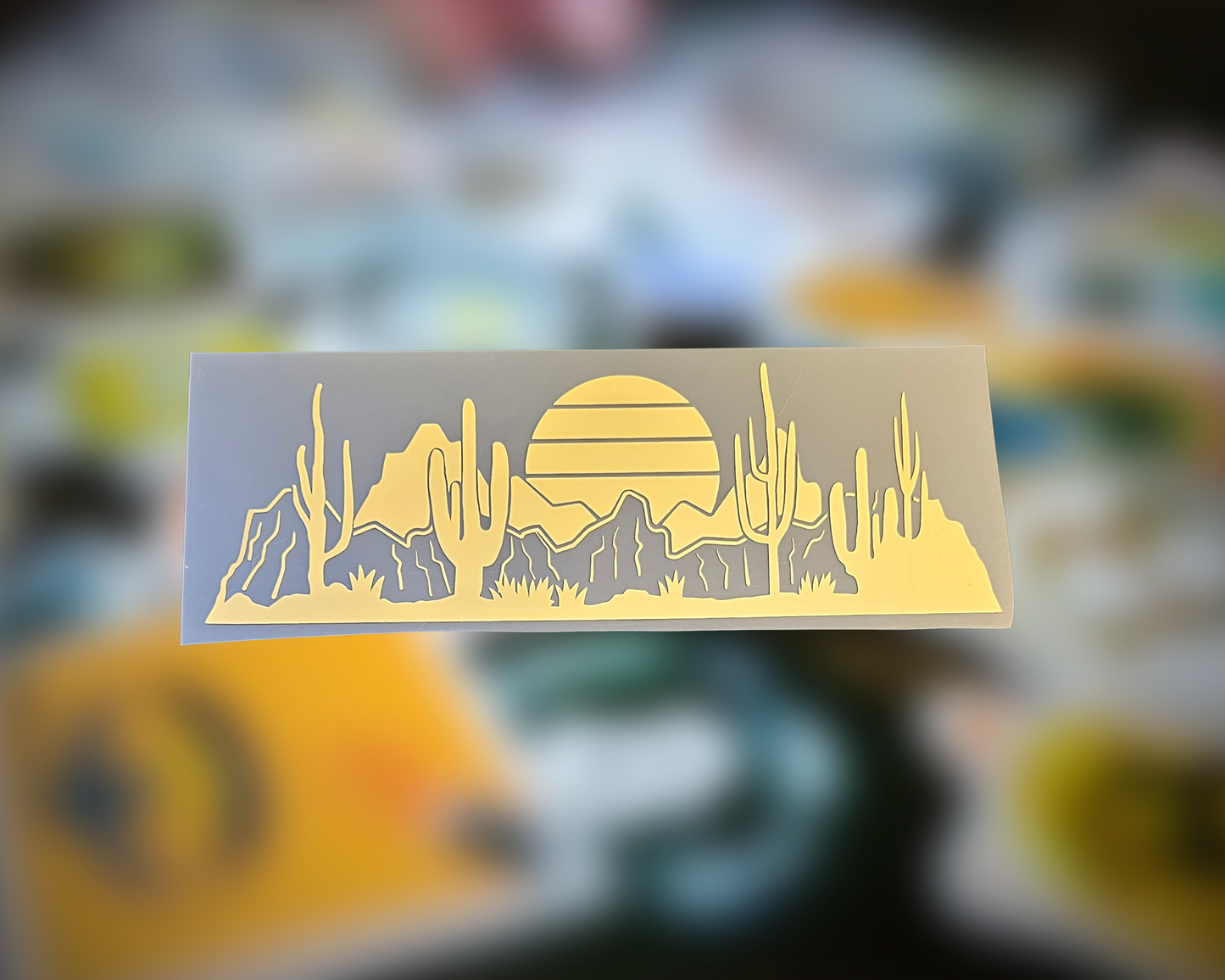 🌵 Desert Sunset Cactus Vinyl Decal
