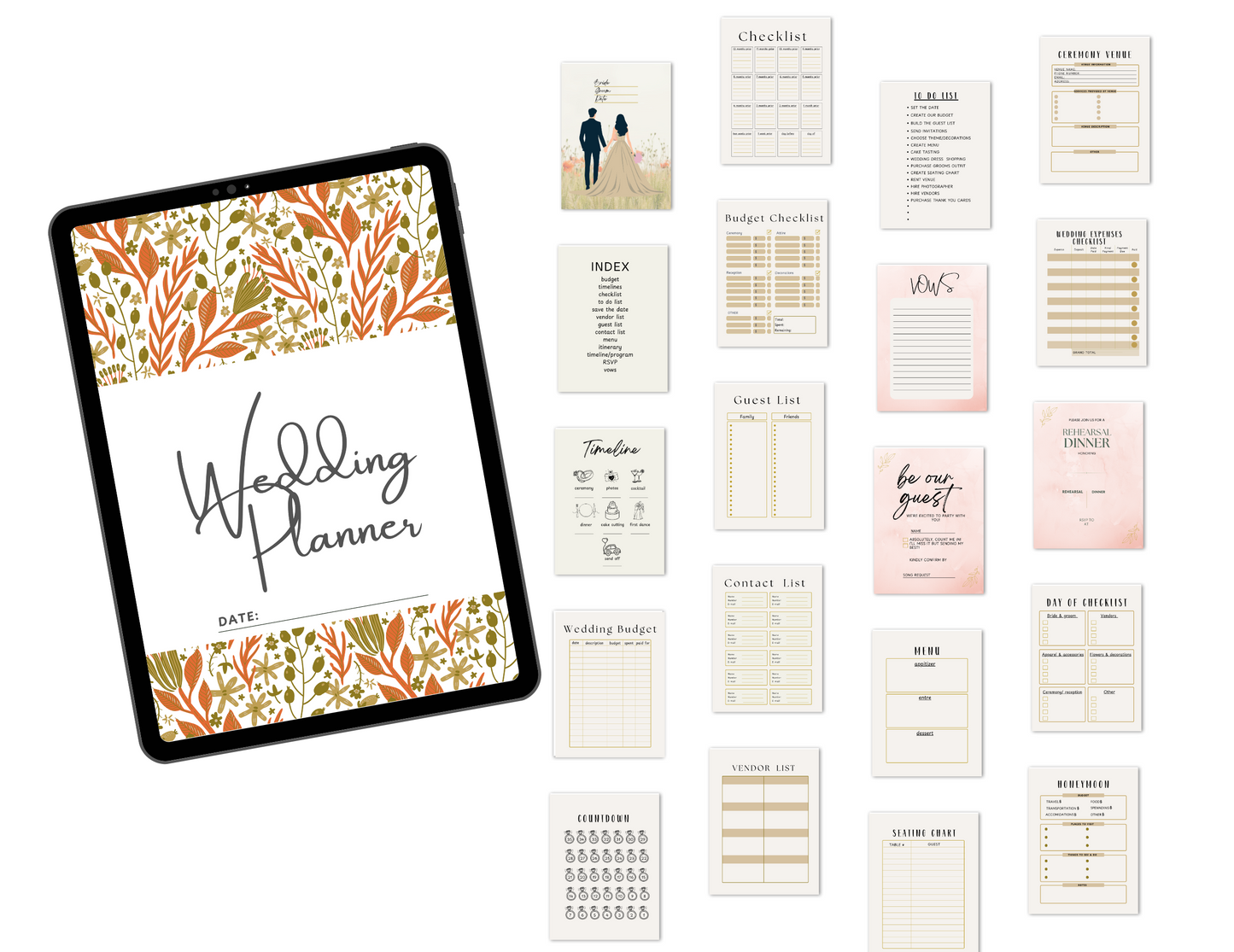 Printable Wedding Planner | Ultimate Organizer for Brides-to-Be