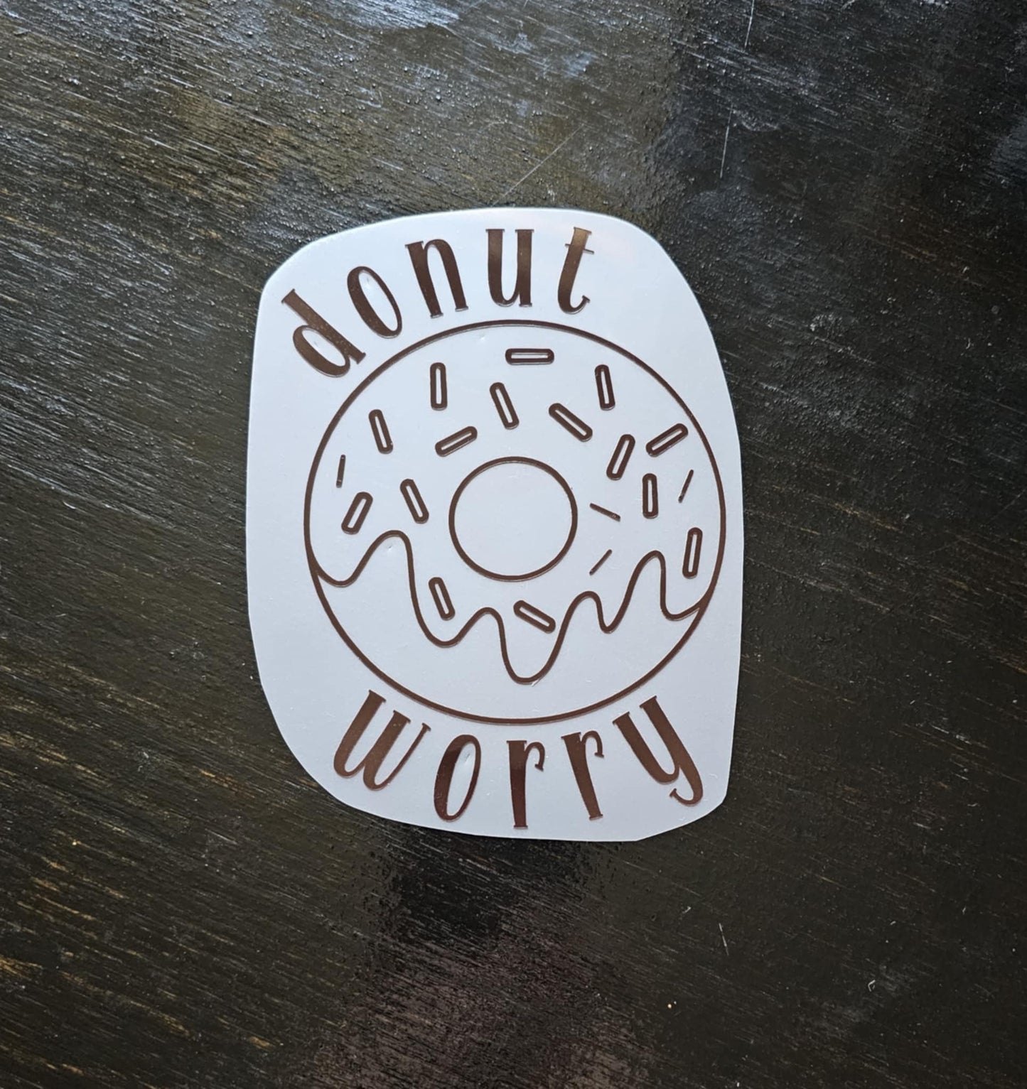 donut worry waterproof decal